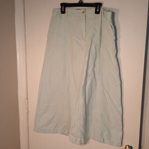 Talbot's 100% Linen Light Blue A Line Size 10 Long Skirt Boho Festive Romantic